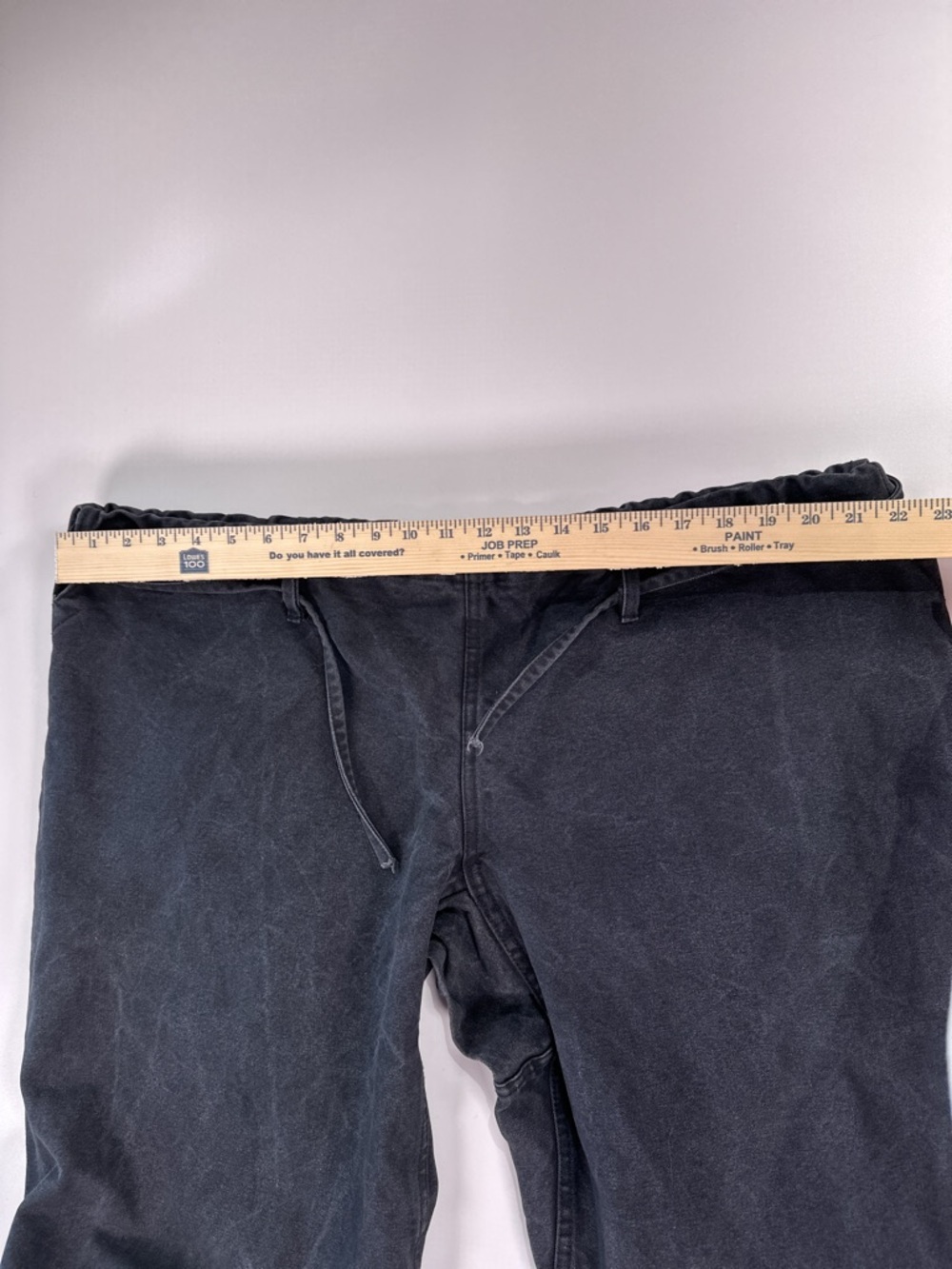 LIONS Men’s Wide Leg Canvas Pants Faded Black Drawstring one size - Picture 9 of 12